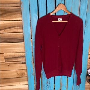 Jockey wine Red Cardigan Sweater size medium button up